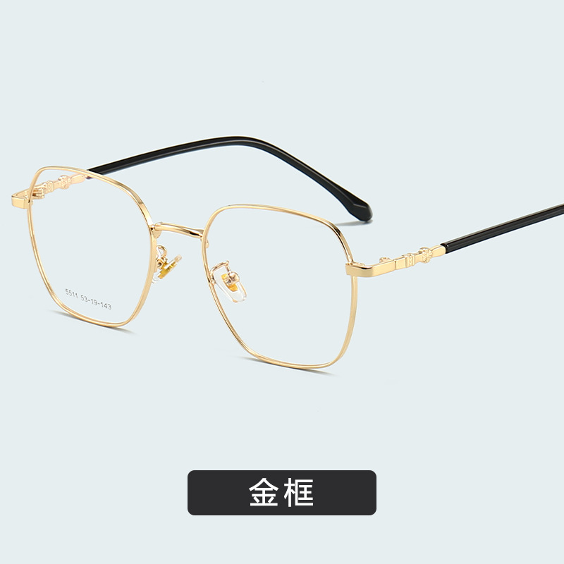 玫瑰金方框近视眼镜框女款大框眼镜配镜光学眼镜框架平光镜批发