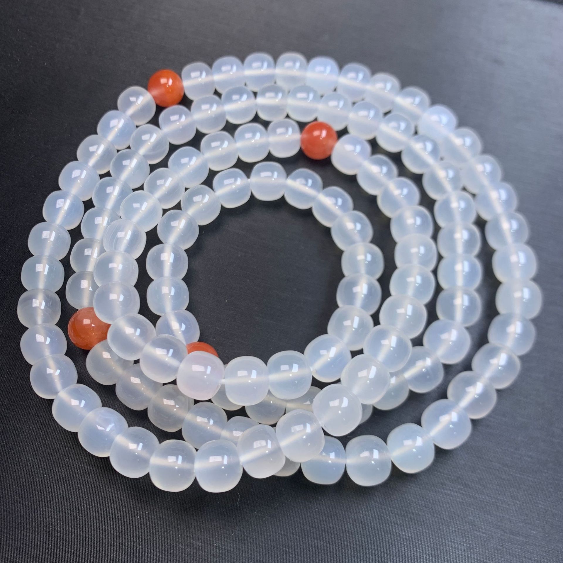 天然南红荔枝冻老型佛珠手链 多圈手串男女款佛珠随型简约搭配