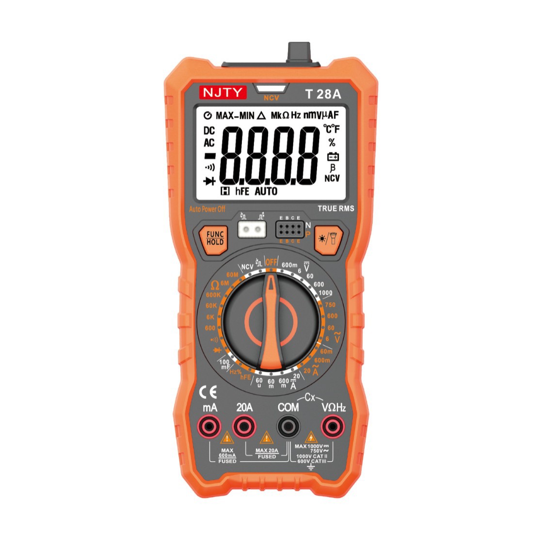 可定制版智能数字万用表DT28A6000显示100mF电容测量NCV火线红外