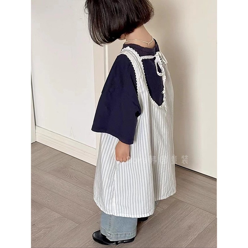 波拉bora韩国女童连衣裙夏款中大孩儿童宝宝白色公主裙子背心群潮