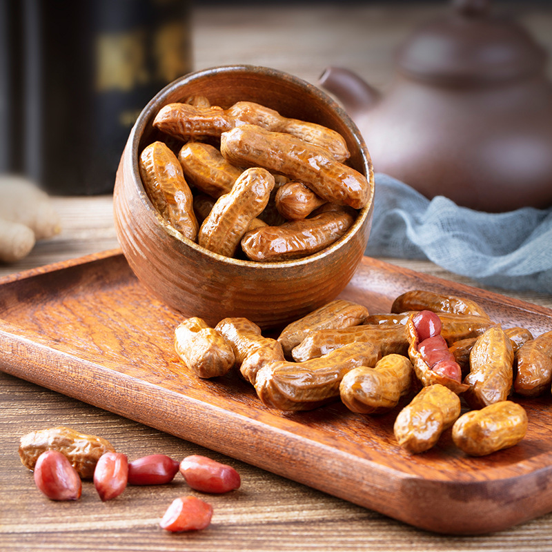 卤花生水煮带壳花生零食熟花生米真空包装卤味休闲小吃素食