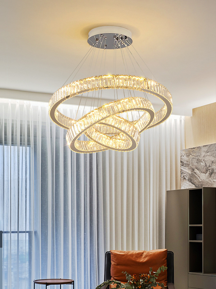 轻奢水晶大吊灯客厅灯现代简约别墅餐厅主卧室2022年新款灯具套餐