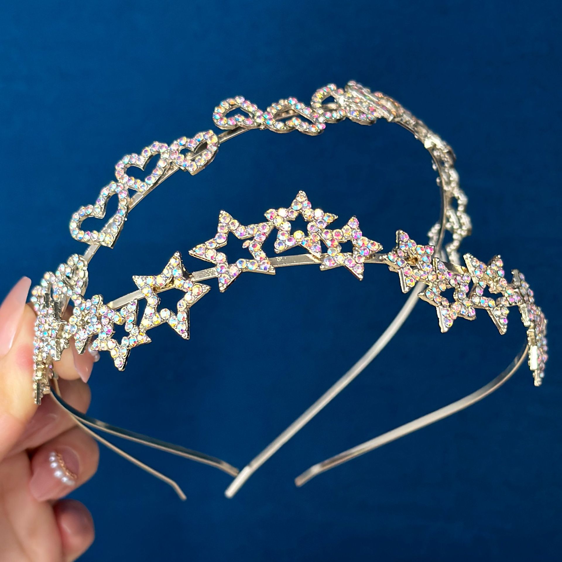 森系发箍 超仙百搭水钻珍珠压发发卡小众网红高级感细边外出头箍