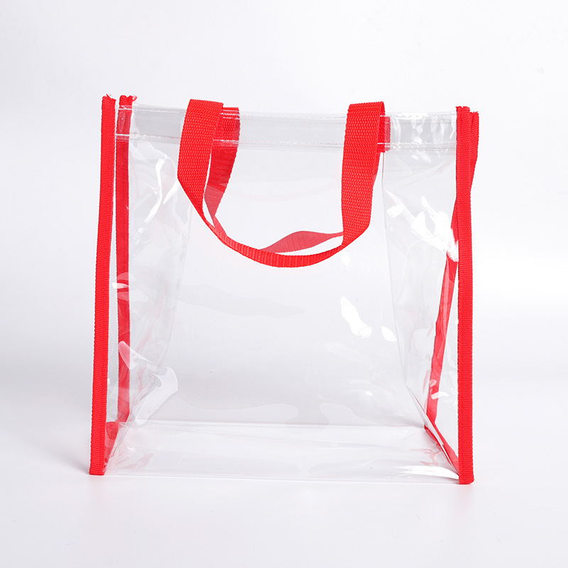 PVC Handbag Transparent Plastic Handbag Sewing PVC Bag Clothing Shopping Bag PVC Cosmetic Bag Wholesale Spot