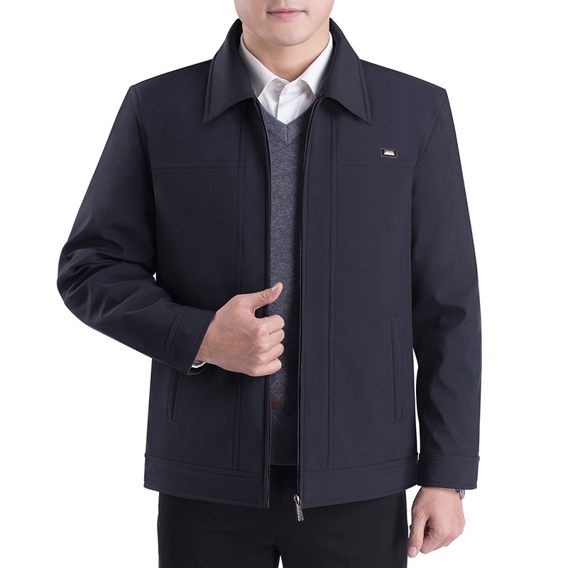 Dad Spring and Autumn Coat Men's Middle-Aged People's Jacket Men's Casual Men's Jacket for Middle-Aged and Elderly People Autumn outside