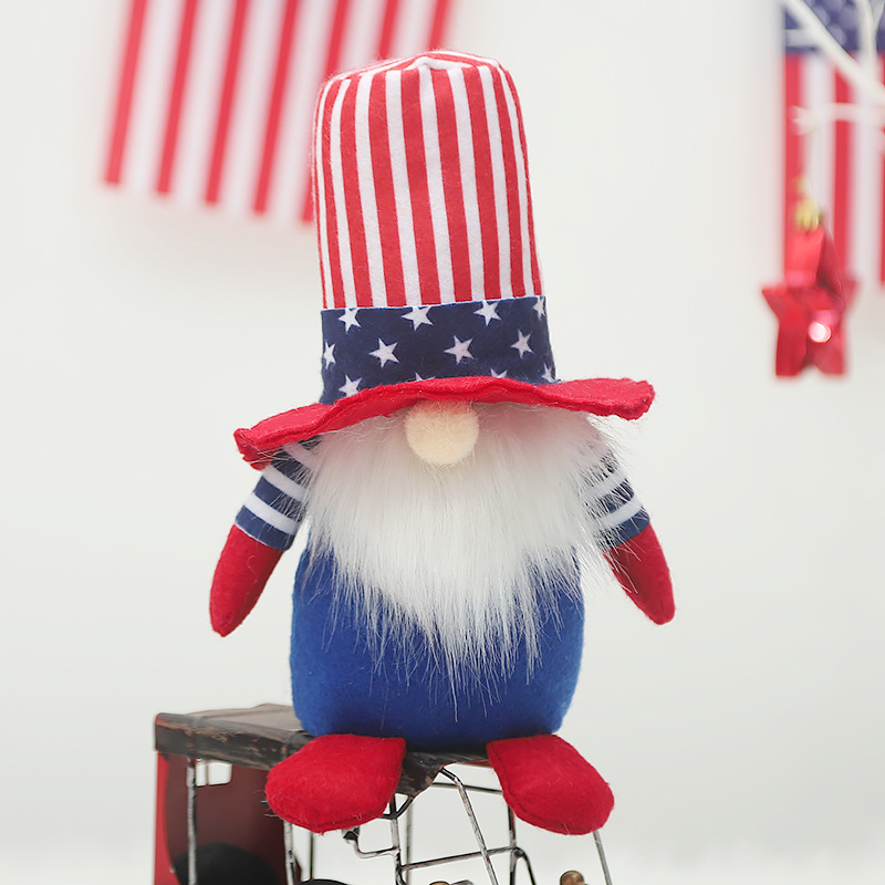 Cross-Border New American National Day Independence Day Top Hat Doll Dwarf Doll Elf Doll Domestic Ornaments