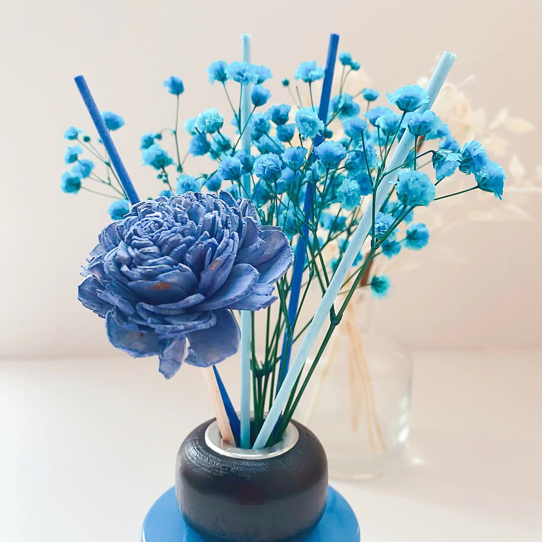 永生花满天星小花束干花 特色香氛配饰扩香通草花 香薰花束摆件