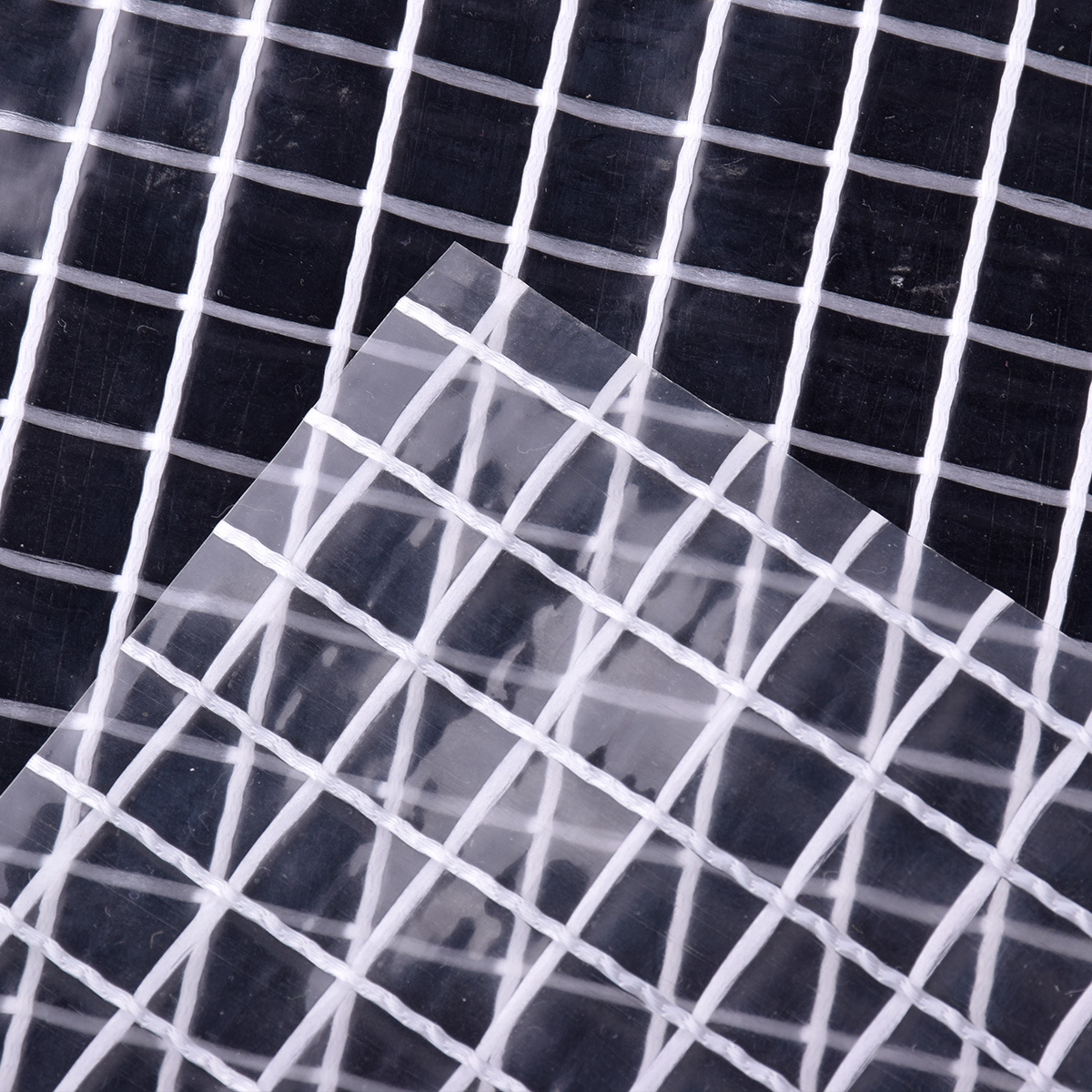 透明pe网格编织布 双面覆膜方格网 防雨花棚手袋pe编织网格布