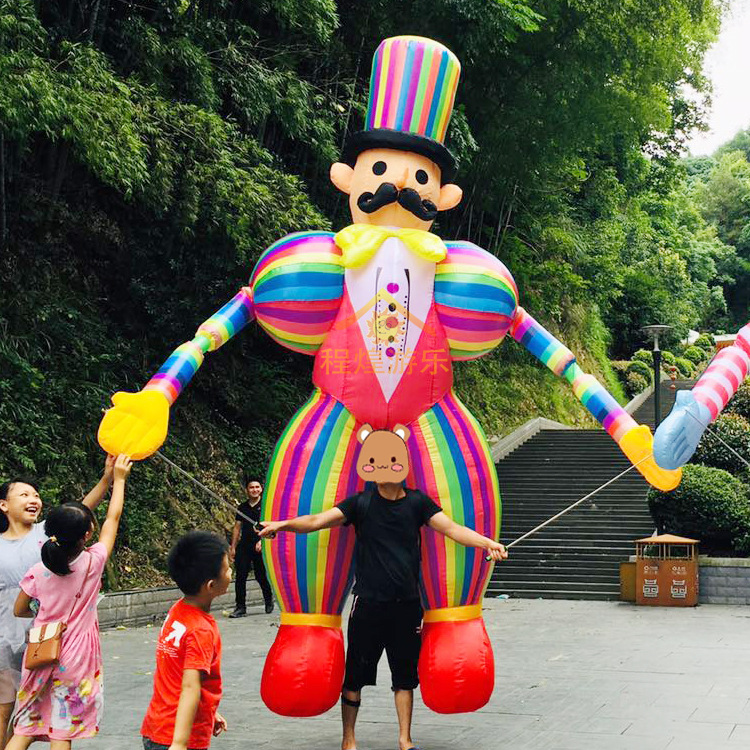 充气行走小丑气模商场开业活动引流支架拍手道具酒吧气氛活动模型