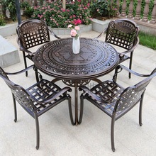 棙T户外桌椅铸铝三五件套阳台花园庭院休闲露天室外防水铁艺桌椅