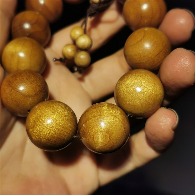 四川老料金丝楠木手串108颗沉香男手链念珠金丝楠阴沉木佛珠情侣