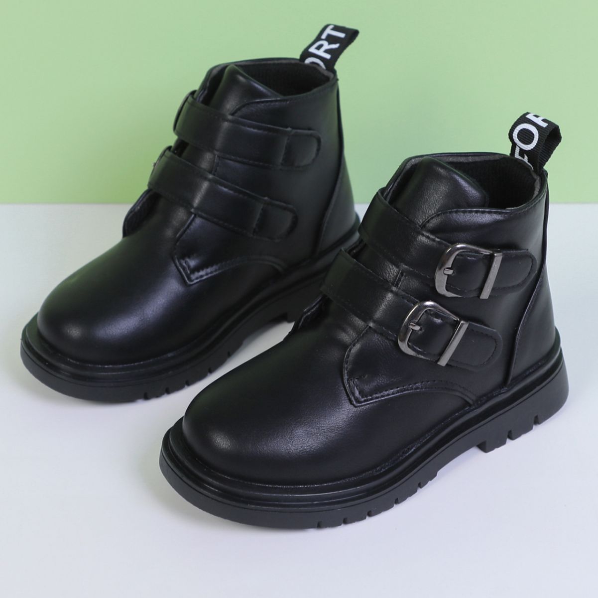 实物图片:女童马丁靴鞋搭扣儿童秋季鞋子幼儿园休闲鞋童鞋26-36