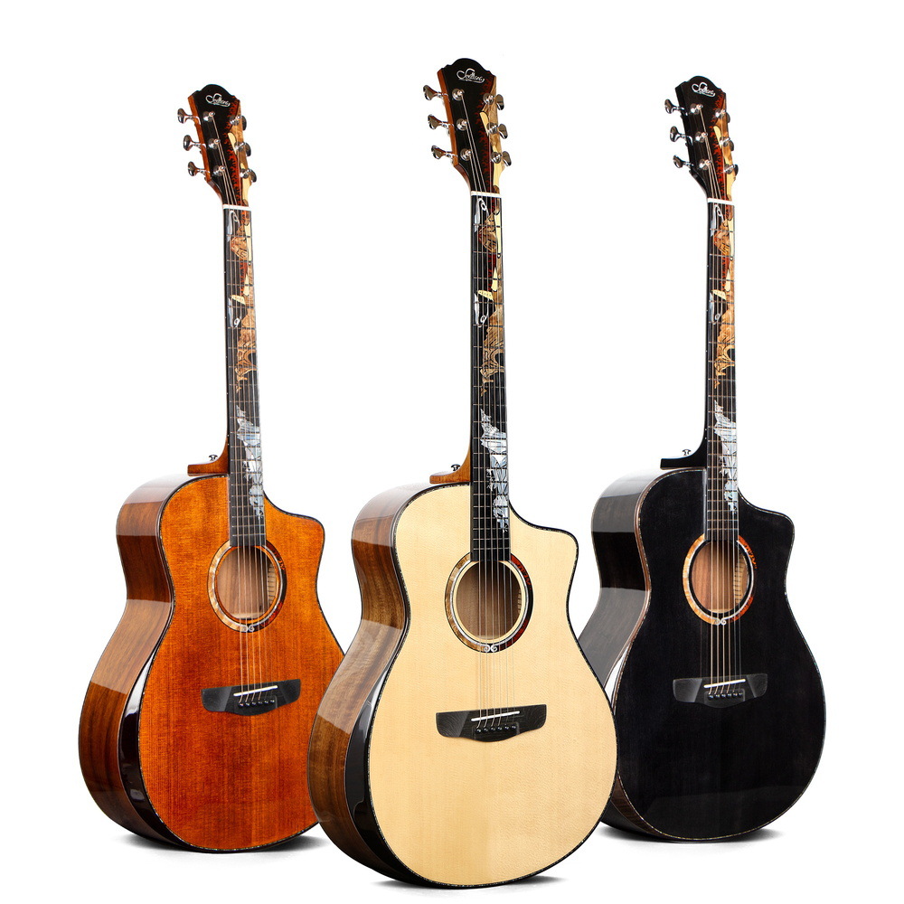 塞维拉那1906求佛云杉相思木高端全单吉他专业演奏级实木电箱吉它