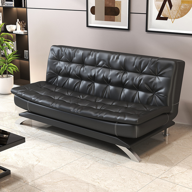 办公沙发床折叠三人位皮艺商务办公室简约接待会客沙发茶几组合