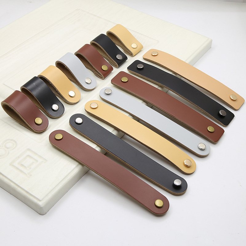 箱子盒子皮提手箱包皮箱酒盒手柄皮带提手把衣柜抽屉纯铜皮质拉手