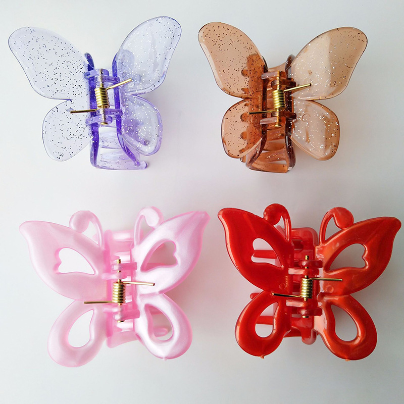蝴蝶抓夹多色混装抓夹一元百货地摊货源发饰义乌小商品饰品发夹