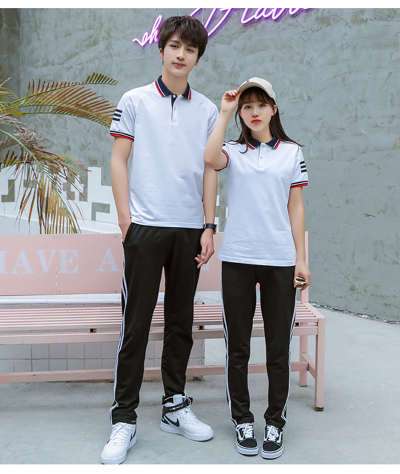 夏季中学生短袖长裤校服套装初中高中生班服中性运动会运动服大码