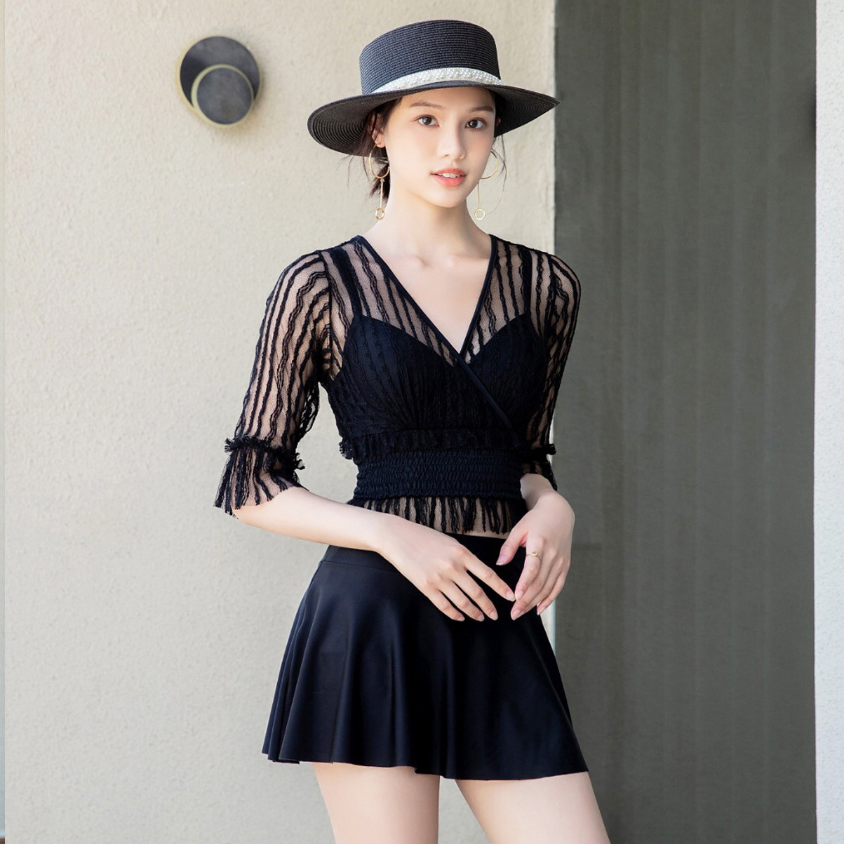 颖熙梦成人泳衣分体两件套海边度假泳装5905