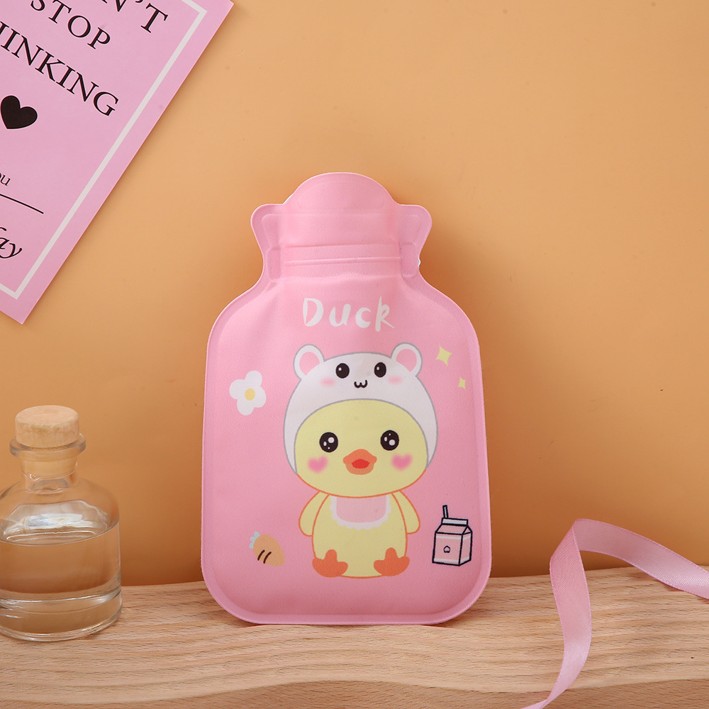 Cute Water Injection Hot Water Bottle Ins Cartoon-Portable Hand Warmer Double-Layer Sponge Hot Water Injection Bag Factory Wholesale