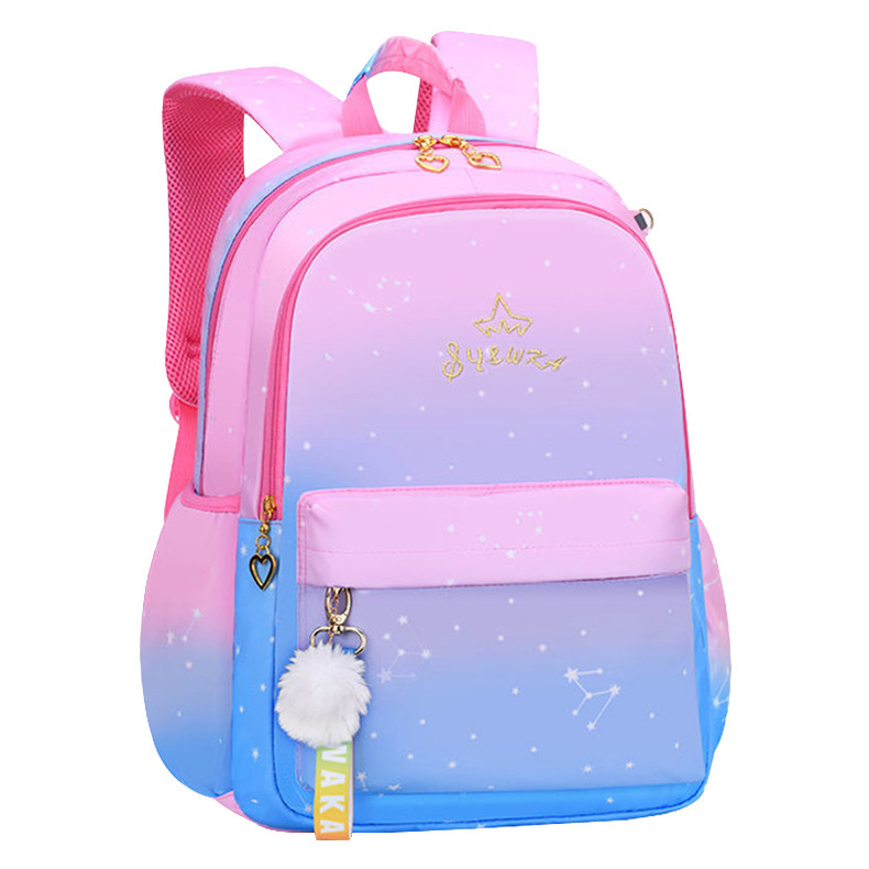 Elementary School Student Gradient Schoolbag Girl Grade 1 to Grade 6 Children Cute Offload Lightweight Spine-Protective Princess Backpack