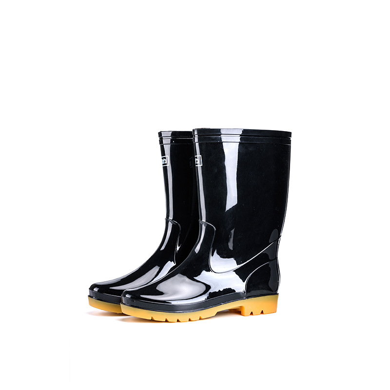 上海正品回力雨鞋 807中高筒劳保水鞋防护防水防滑抗菌雨鞋牛筋底