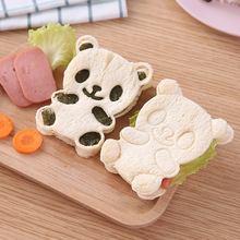 卡通能干小熊猫饭团模具 三明治亲子烘焙模 居家寿司DIY小工具