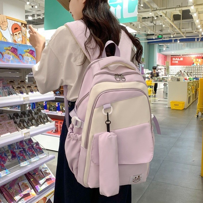 日系ins学院风书包女韩版百搭初中生高中生少女双肩包大容量背包
