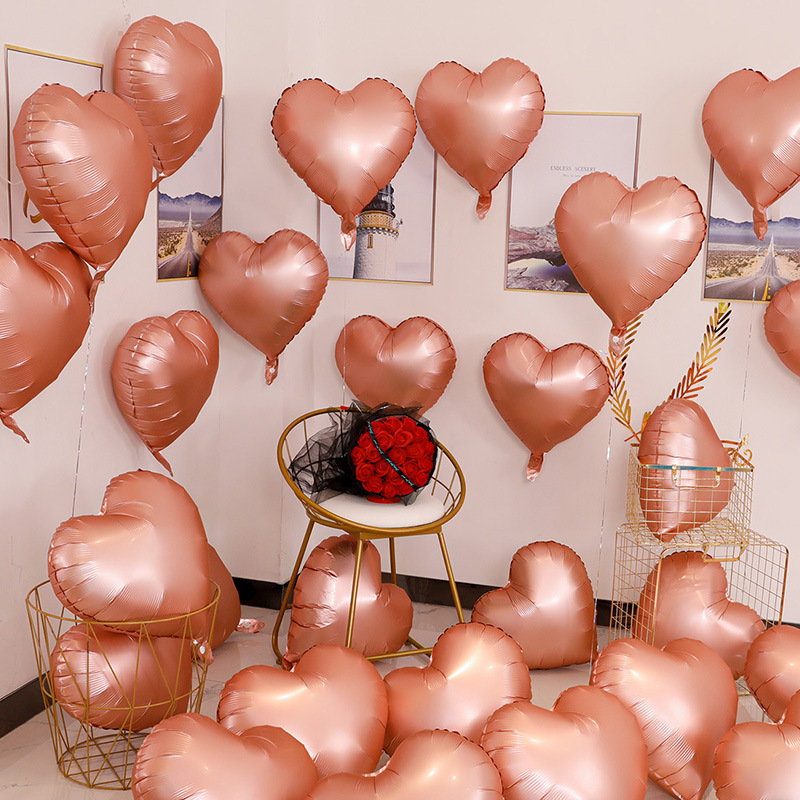 铝膜爱心气球婚庆婚房装饰加厚防爆心形汽球结婚订婚生日场景布置