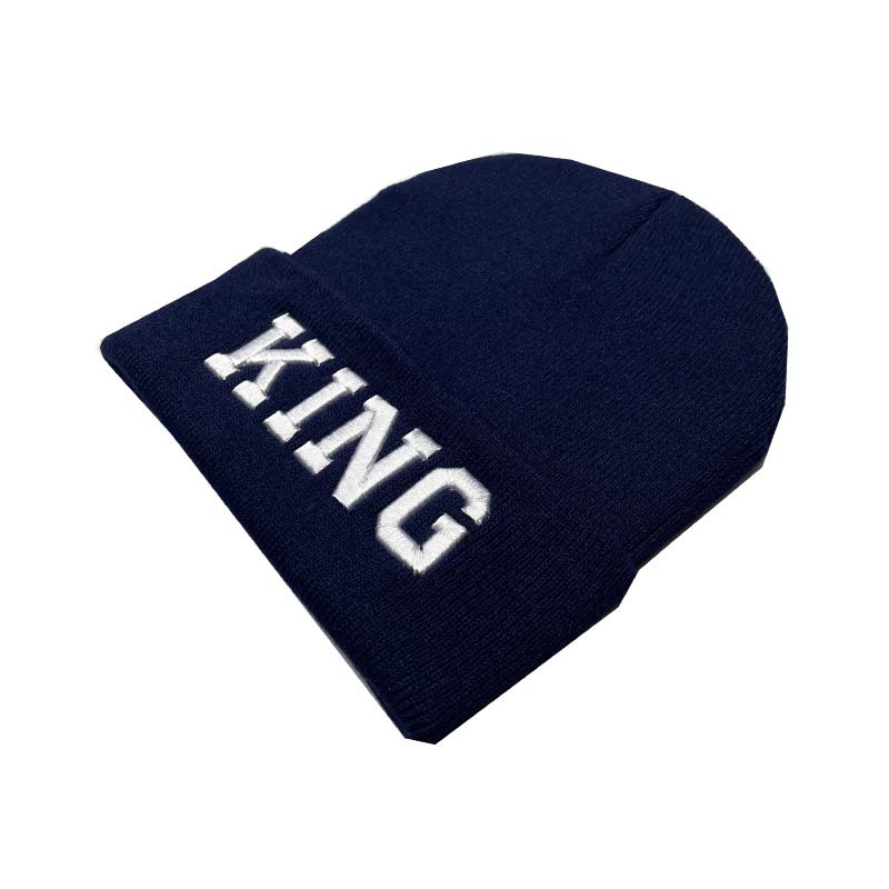 New Autumn and Winter Warm Knitted Hat Solid Color Simple Embroidery Woolen Cap Street Fashion Embroidery Beanie Hat Factory Wholesale