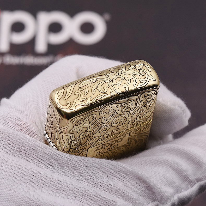 zippo 纯铜环绕精雕 细花富贵唐草(中标)