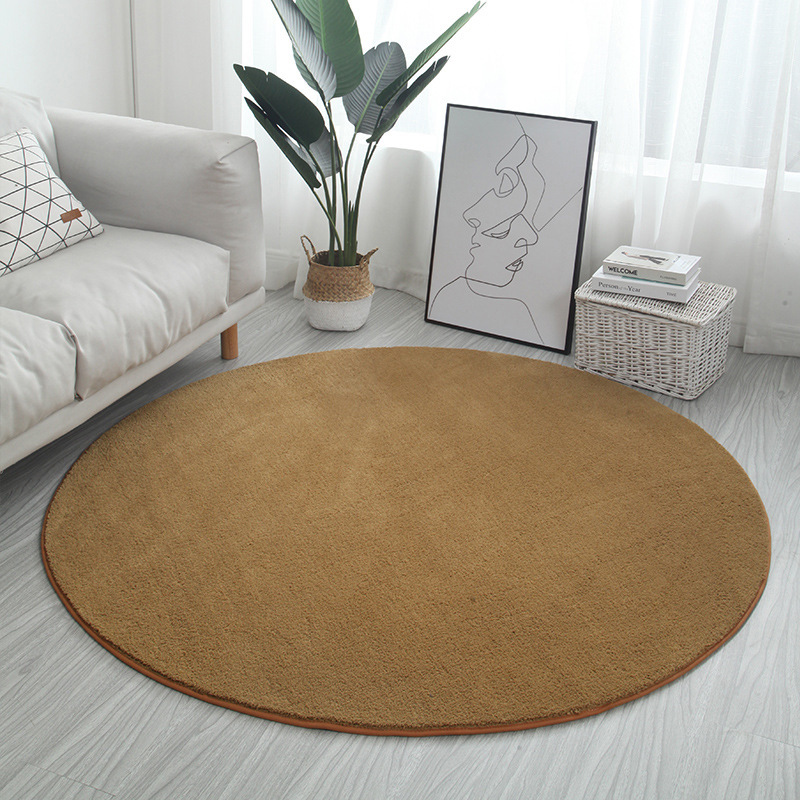 Thick round Carpet Living Room Coffee Table Bedroom Bedside Blanket Wholesale Household Solid Color Soundproof Basket Computer Chair Drum Pad