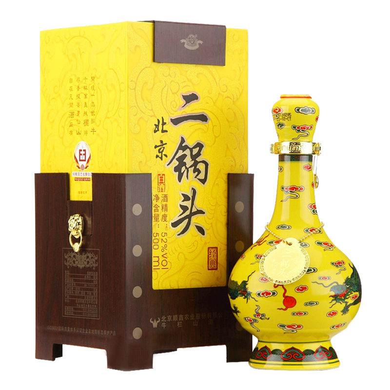 牛栏山二锅头 黄龙 经典二锅头 52度清香型白酒500ml*6瓶整箱