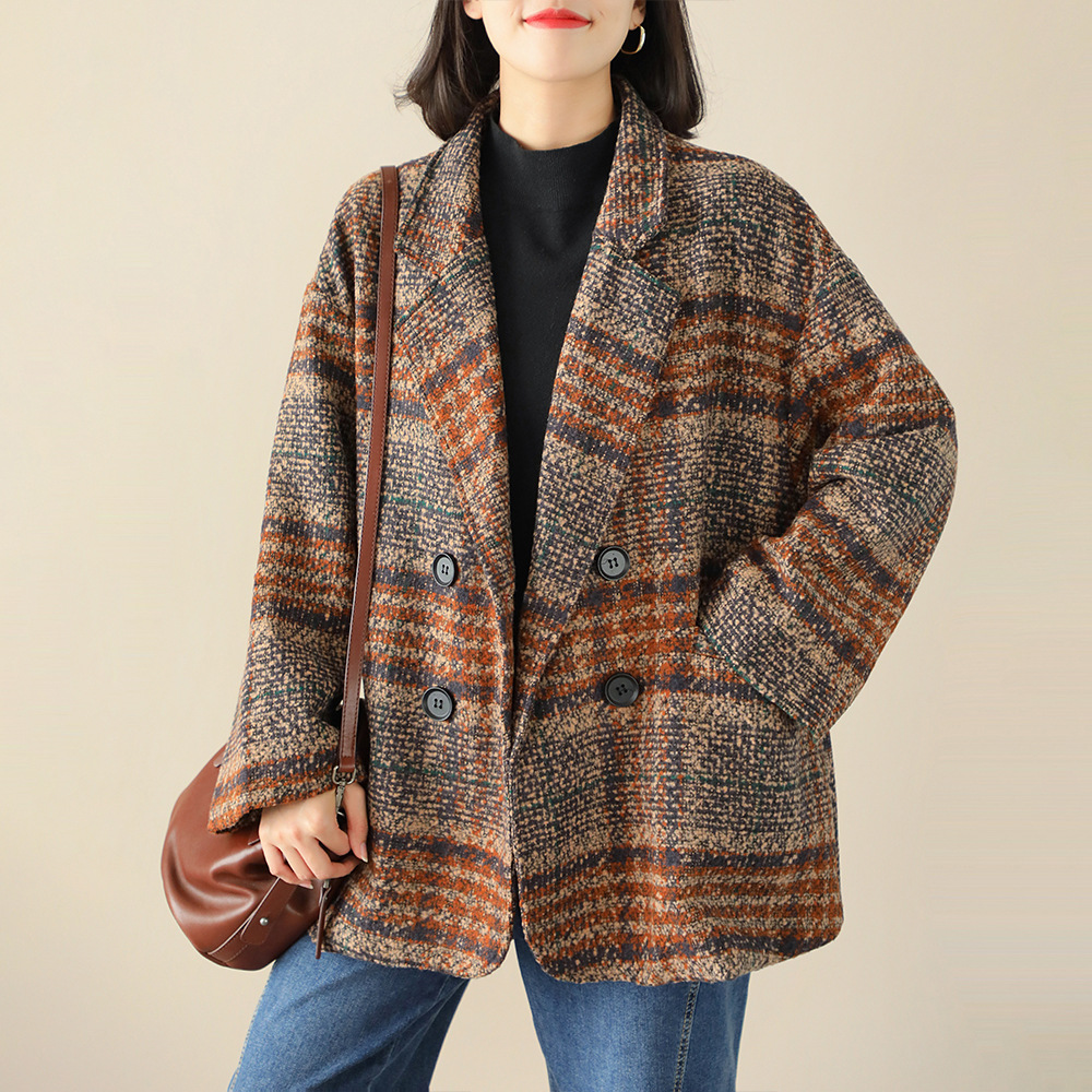 修身加厚大码呢子大衣