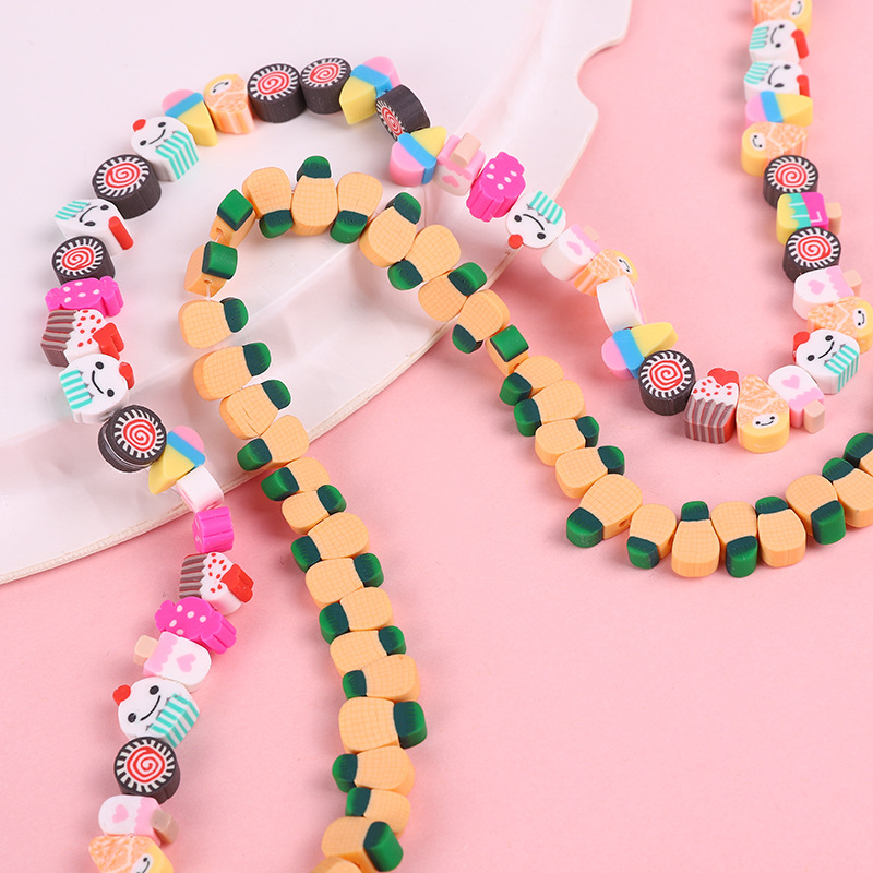 Popular Fashion Jewelry Polymer Clay Children's DIY Polymer Clay Pastry Beads Polymer Clay Necklace Bracelet String Beads Accessories