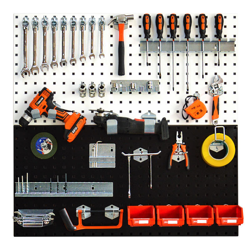 黑色汽车美容工具挂板洞洞板挂件车间用五金工具架壁挂墙上置物架