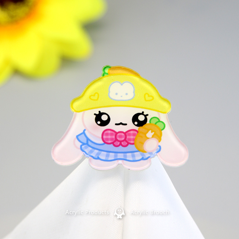 Egg Puff Party Surrounding the Game Acrylic Brooch Cute Cartoon Badge Primary School Student Ornament Schoolbag Pendant Accessories