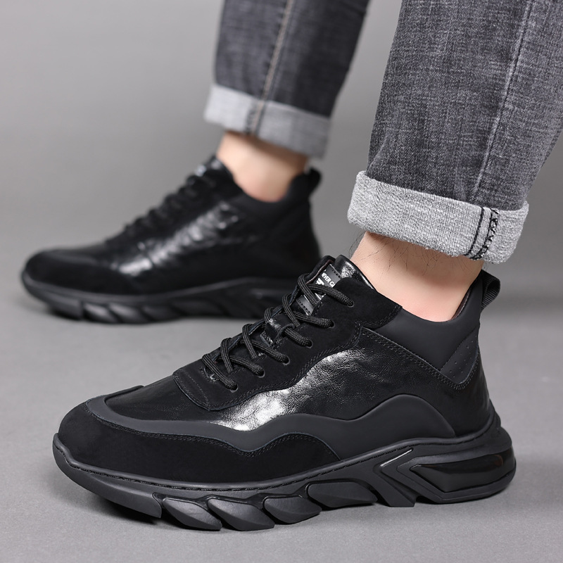 2022冬季新款真皮羊毛男士棉鞋加绒保暖学生运动休闲时尚皮鞋男鞋