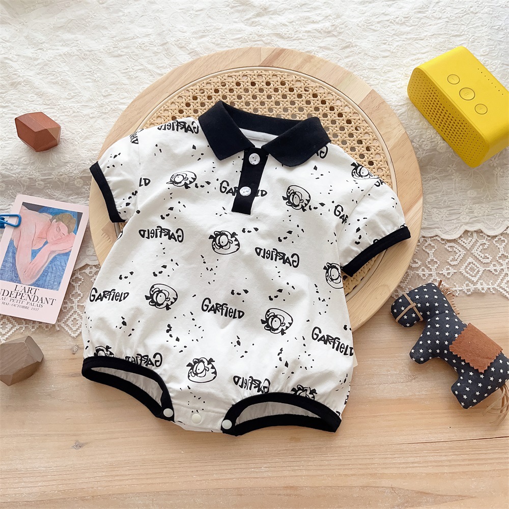 Baby Boy Summer Suit Korean Infant Shorts Two-Piece Handsome Polo Shirt 0-2 Years Old Little Kids' Summer Clothing Fashion 1