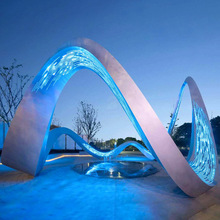 户外大型不锈钢雕塑金属铁艺飘带广场公园林景观装饰创意发光摆件