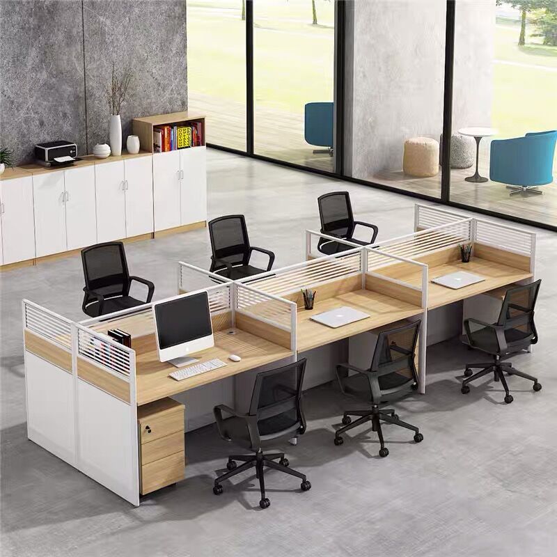 成都职员办公桌4人位屏风位四人工位简约现代6人卡位员工桌椅组合