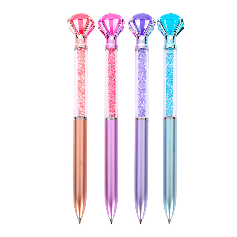 Products in Stock New Wholesale Plastic Ball-Pen Printing Logo Creative Great Diamond Advertising Gift Pen Office Neutral Oil Pen