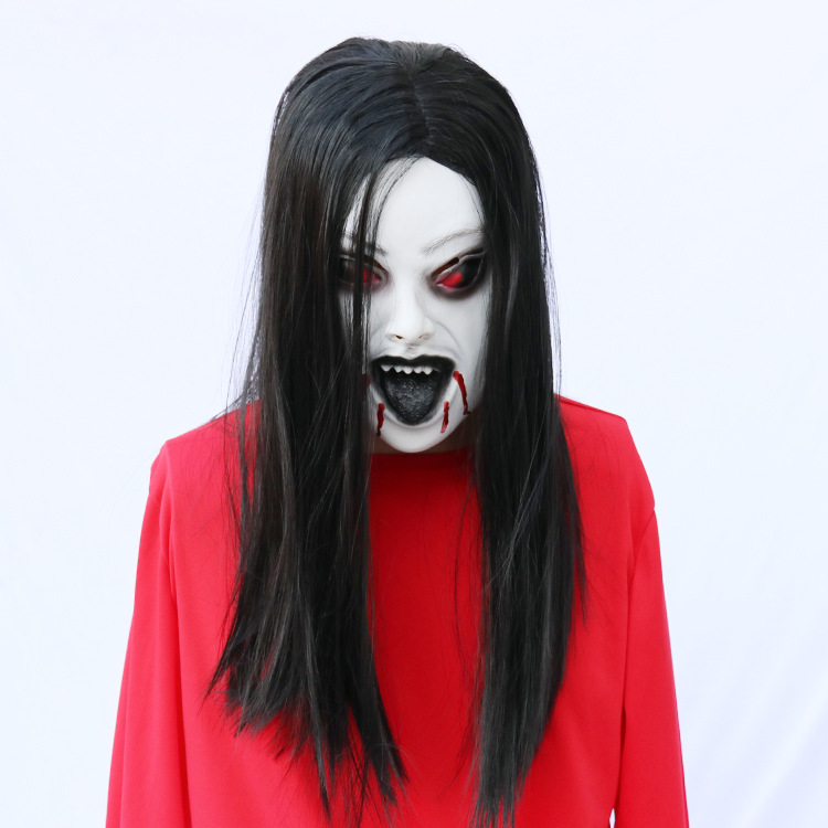 万圣节装饰整蛊搞怪恐怖吓人面具鬼屋密室大逃脱装饰红眼黑嘴面具