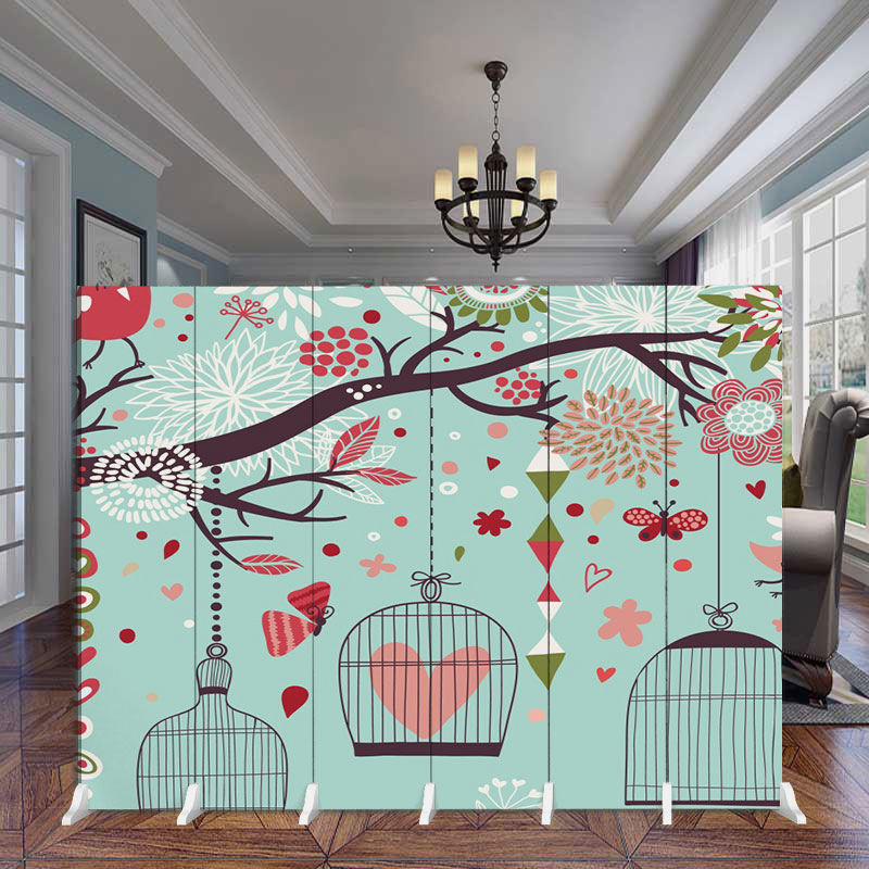 卡通屏风隔断培训班玄关儿童房间卧室学校简易遮挡折屏鸟笼幼儿园