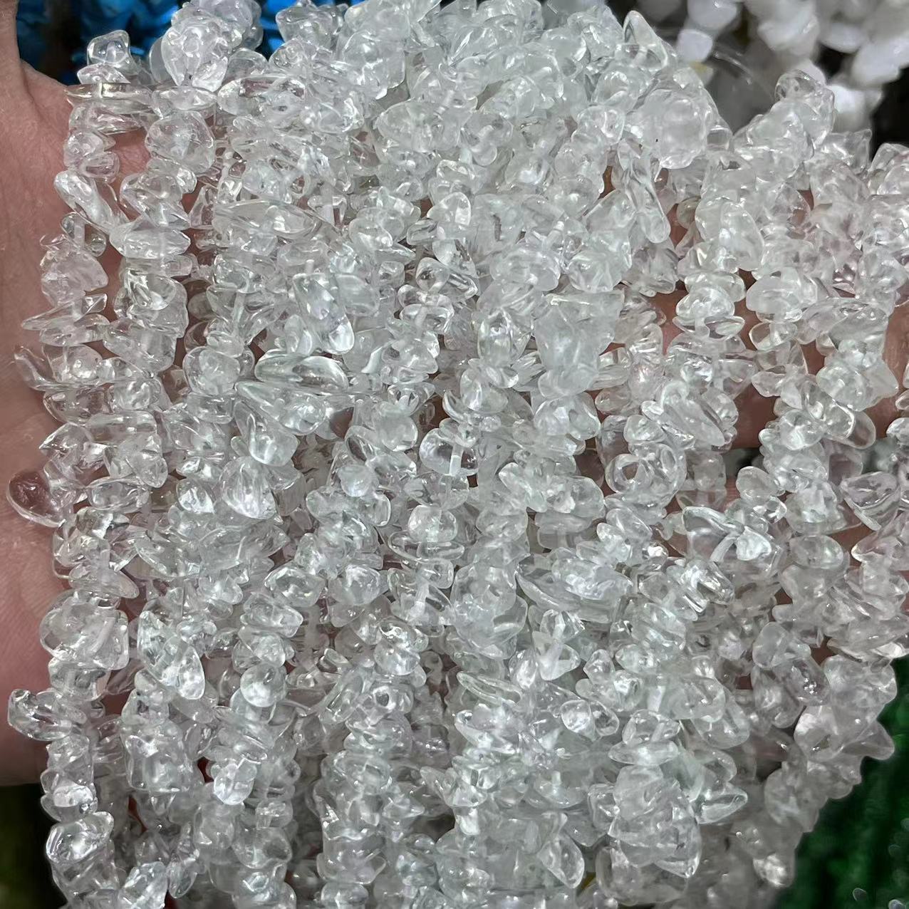 Natural Optimized White Crystal Semi-Finished Products with Shape Scattered Beads Crystal Necklace Diy Bracelet Ornament Accessories Factory Wholesale