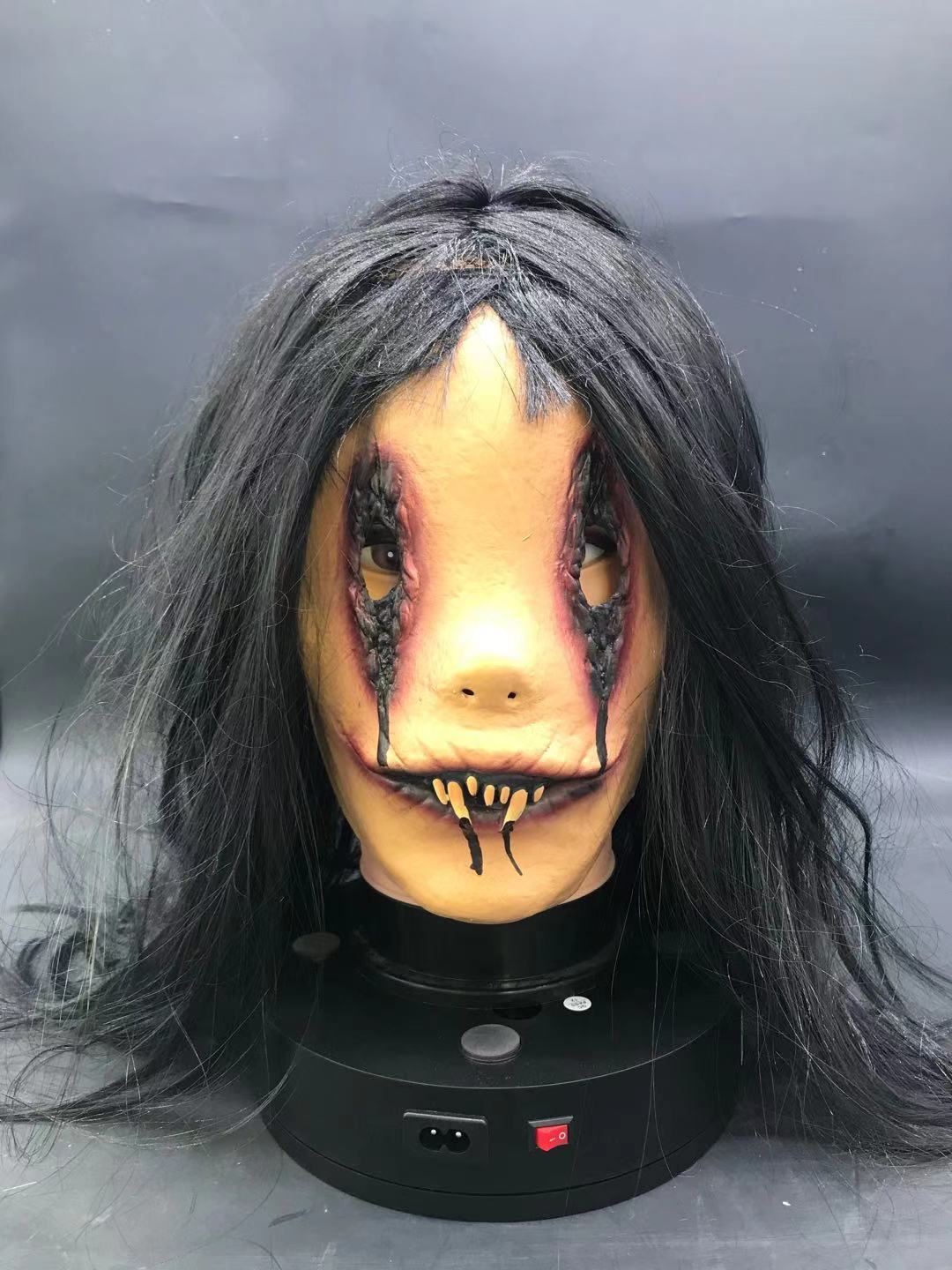 恐怖长发女鬼万圣节舞会乳胶面具搞怪惊悚鬼节面具厂家直供