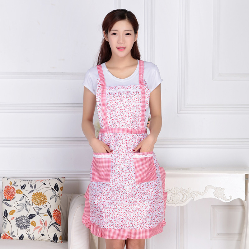 Apron Manufacturer Korean Style Household Adult Sleeveless Double Layer Princess Thickened Waterproof Apron Printable Advertising Apron