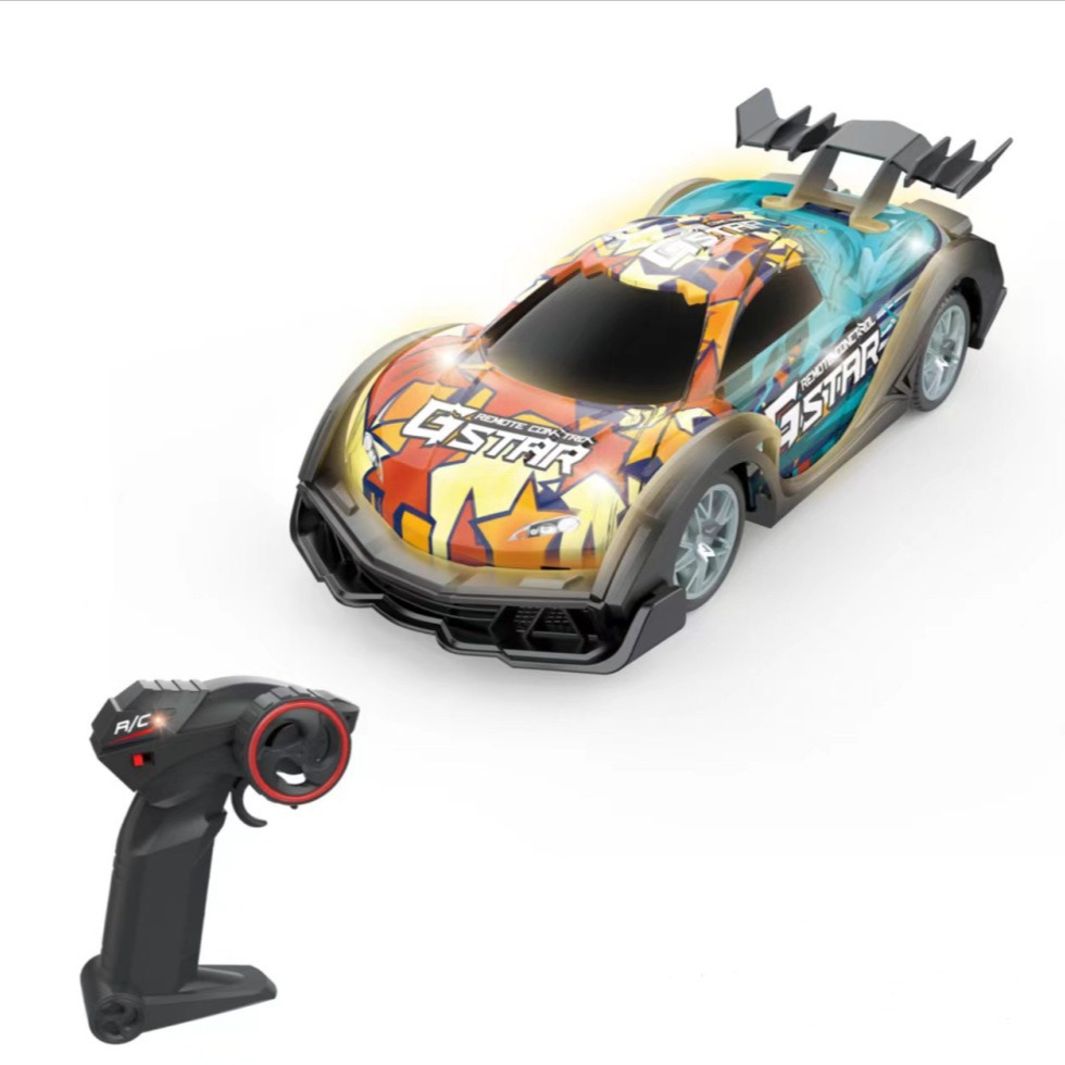 跨境新款遥控跑车 四驱充电漂移高速电动涂鸦汽车1:18儿童玩具车