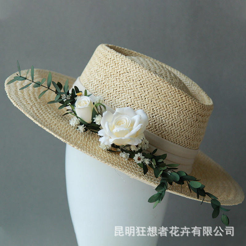 狂想者工厂定制自然干花帽子diy真花手工制作节日礼物创意装饰