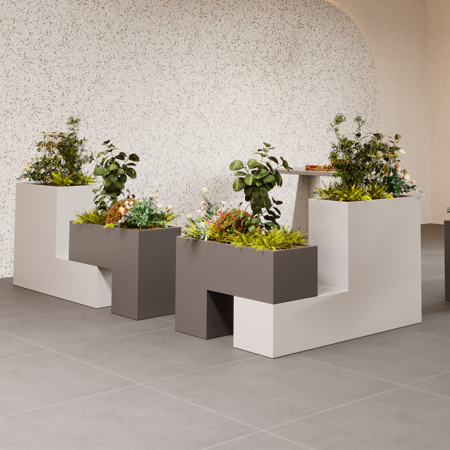 户外组合花槽外摆咖啡奶茶餐厅庭院室内花坛隔断铁艺围栏栅栏花箱