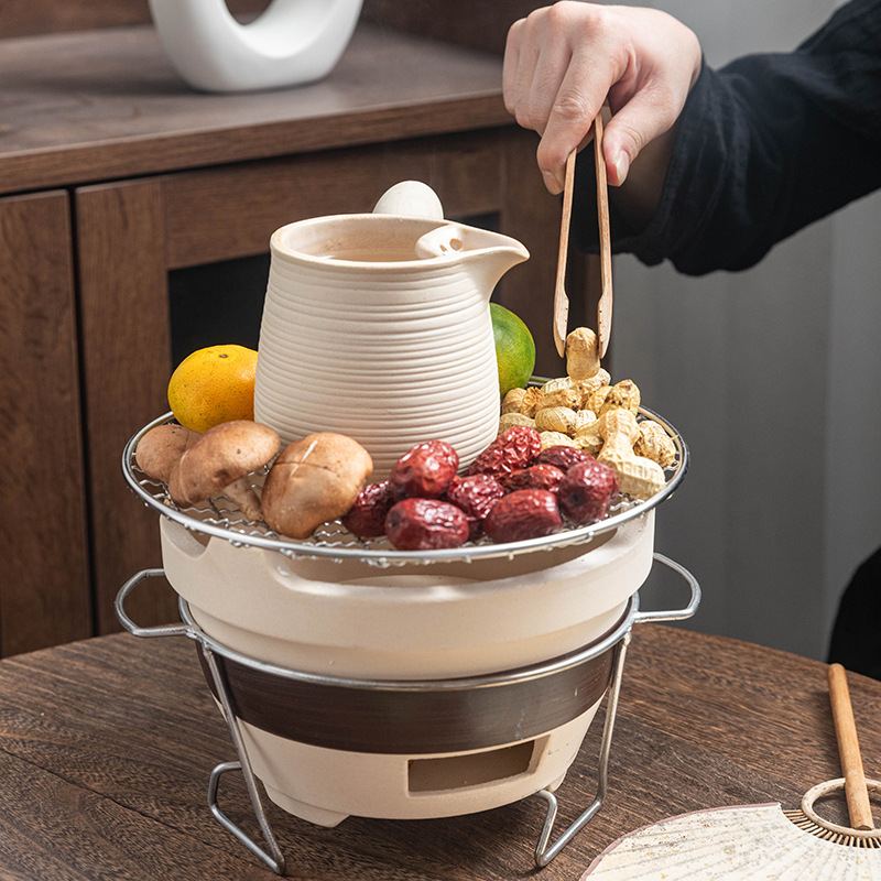 围炉煮茶罐罐茶壶煮茶器具室内家用全套烧烤炉户外打-